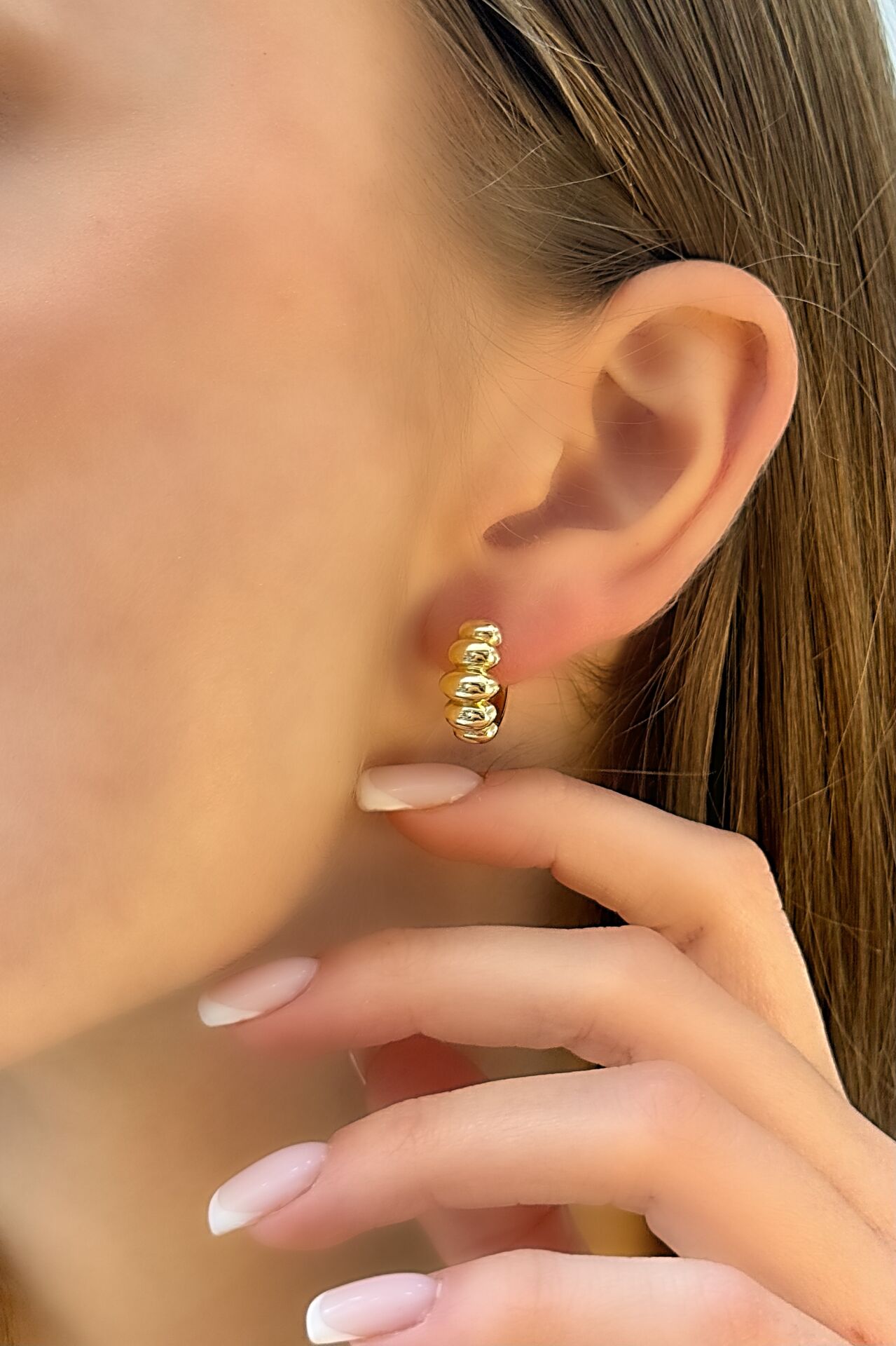 14 Ayar Altın Halka Küpe