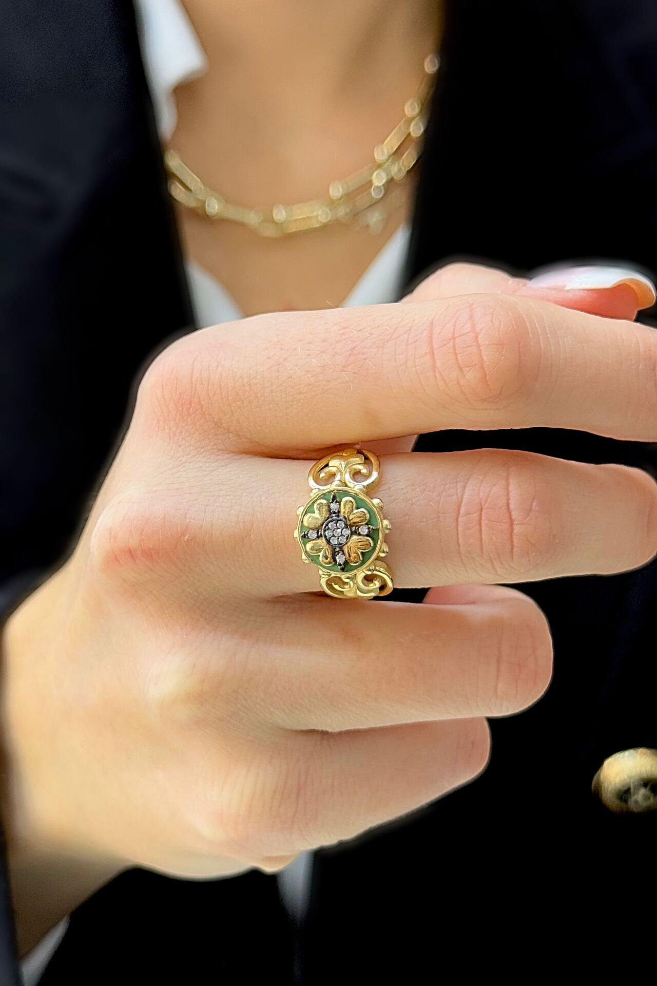 14 Ayar Altın Otantiq Yüzük