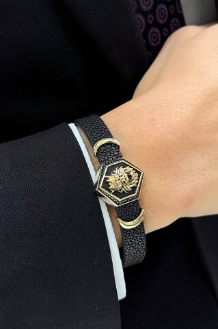 14 Ayar Altın Aslanlı Erkek Bileklik