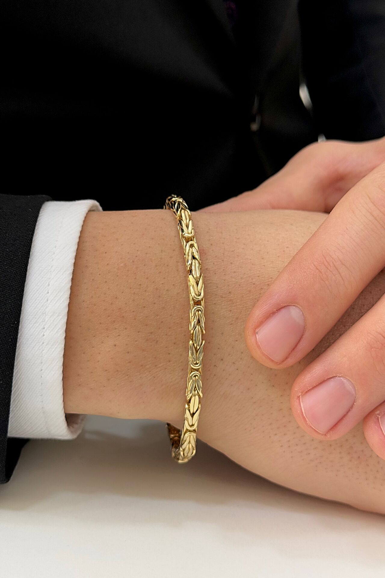 14 Ayar Altın Kral Zincirli Erkek Bileklik