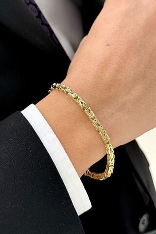 14 Ayar Altın Kral Zincirli Erkek Bileklik