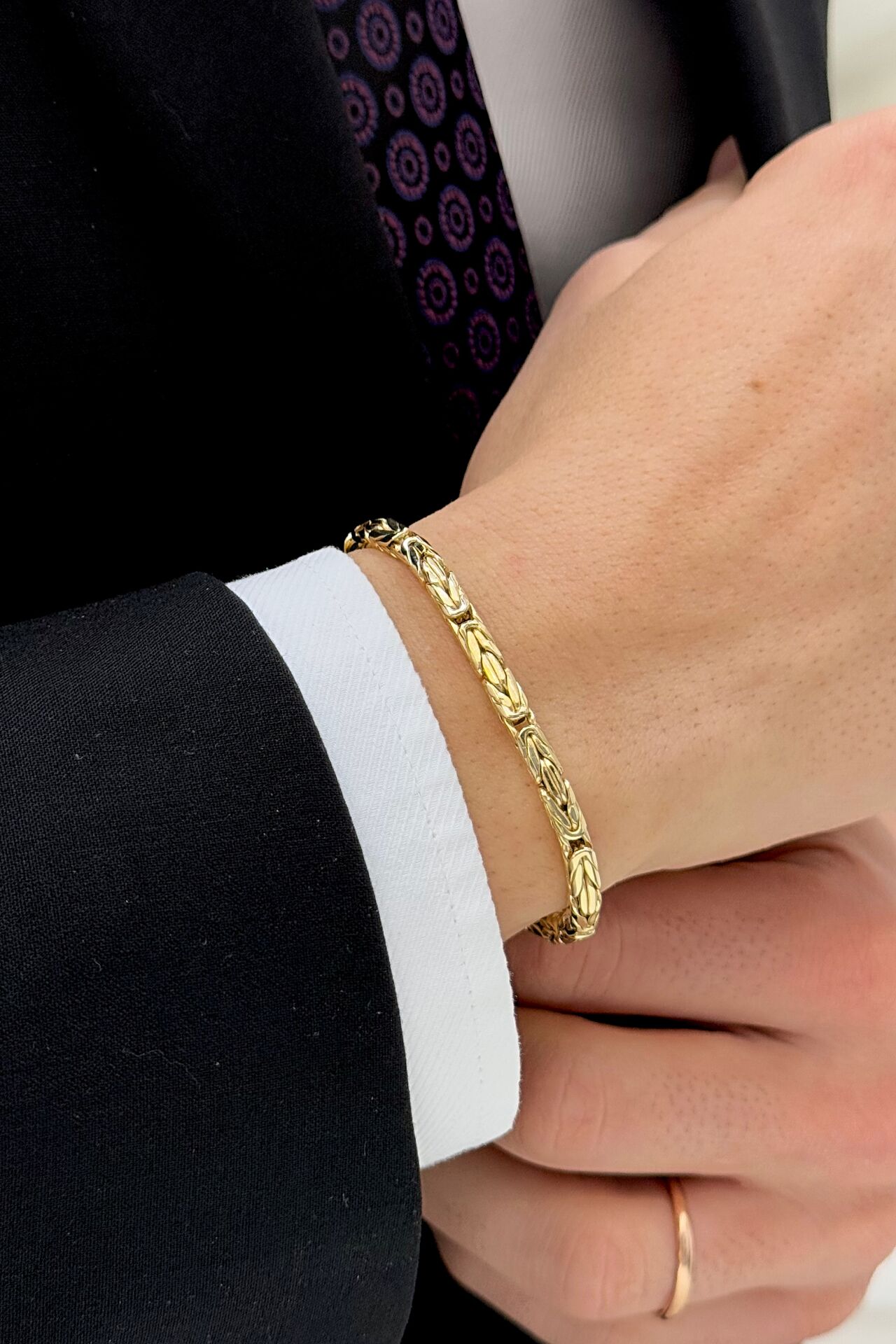 14 Ayar Altın Kral Zincirli Erkek Bileklik