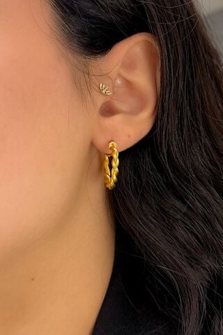 22 Ayar Altın Halka Küpe