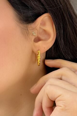 22 Ayar Altın Halka Küpe