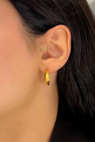 22 Ayar Altın Halka Küpe