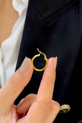 22 Ayar Altın Halka Küpe