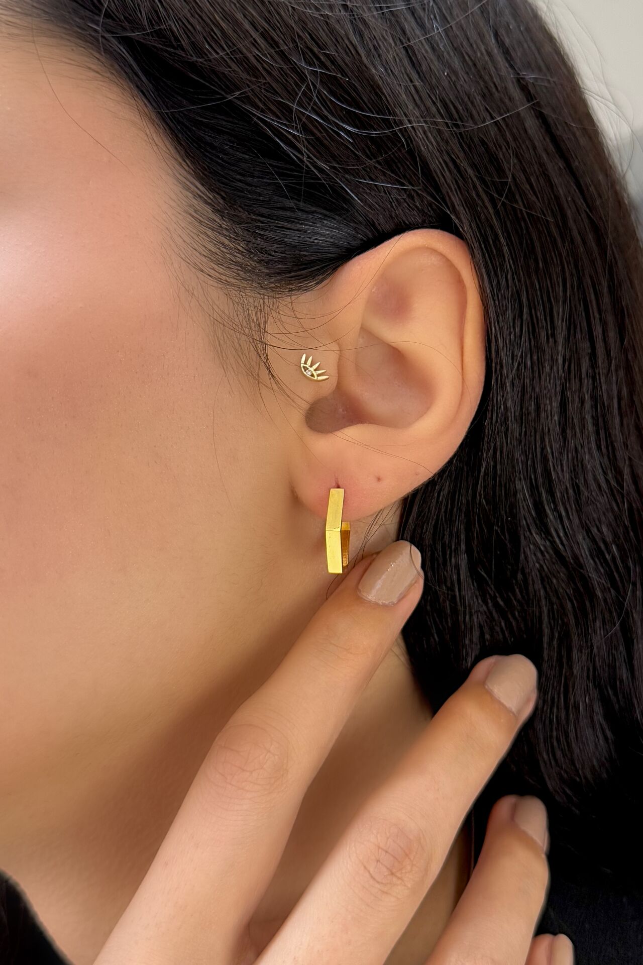 22 Ayar Altın Halka Küpe