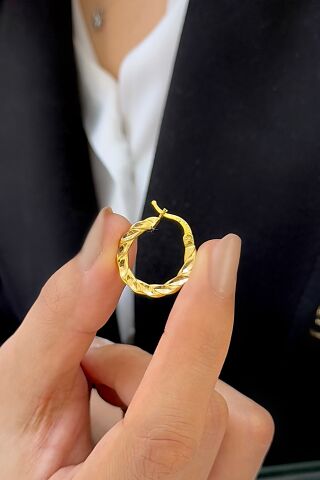 22 Ayar Altın Halka Küpe