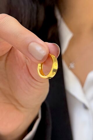 22 Ayar Altın Halka Küpe