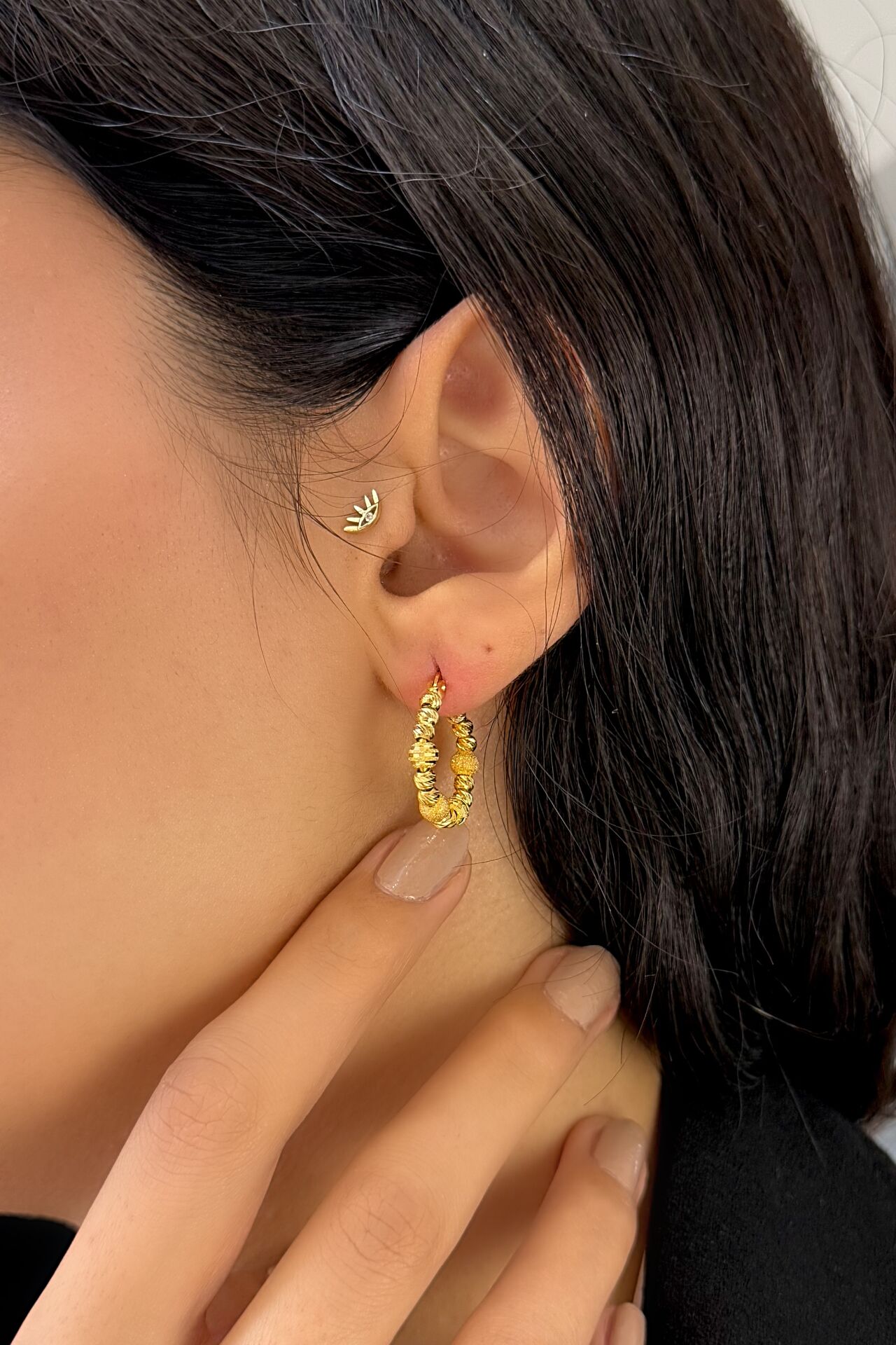 22 Ayar Altın Halka Küpe