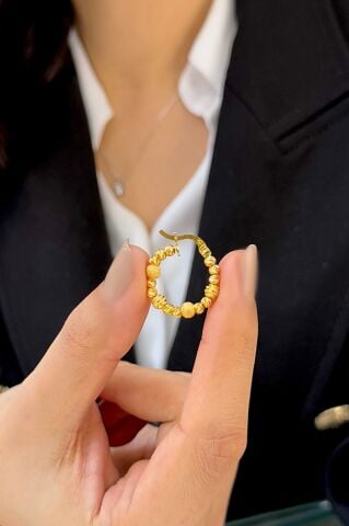 22 Ayar Altın Halka Küpe