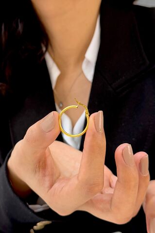 22 Ayar Altın Halka Küpe