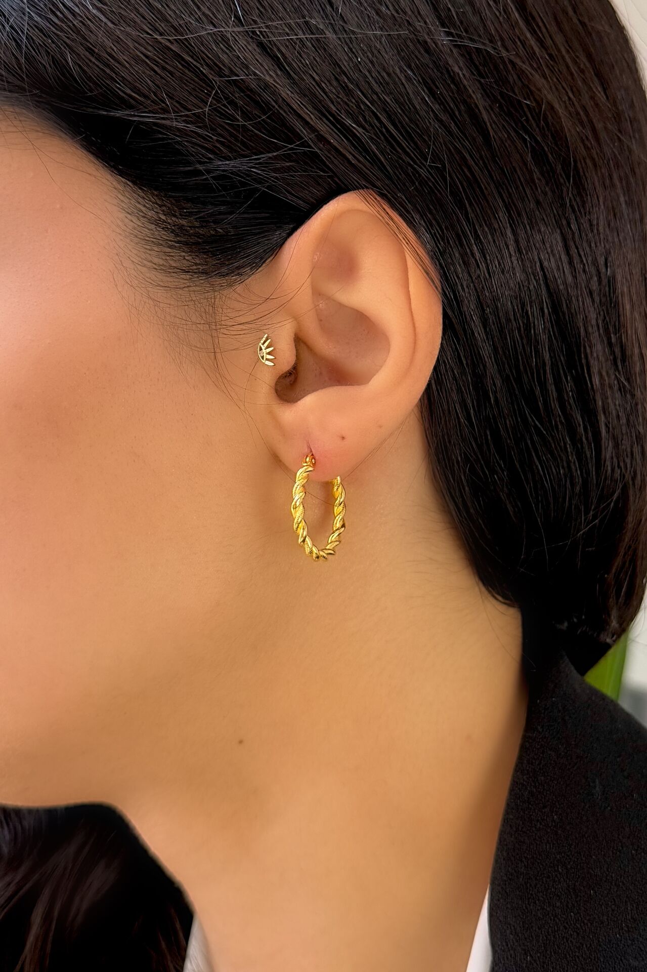 22 Ayar Altın Halka Küpe