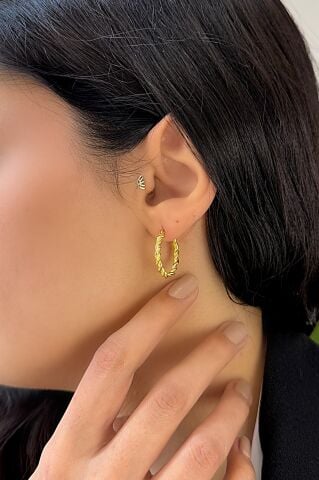 22 Ayar Altın Halka Küpe