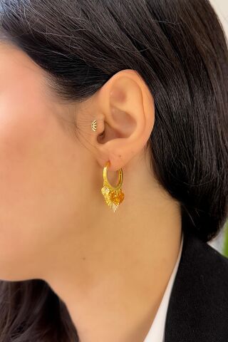 22 Ayar Altın Sallantılı Halka Küpe