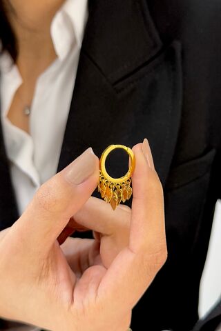 22 Ayar Altın Sallantılı Halka Küpe