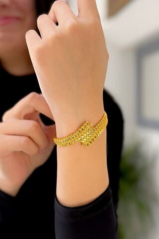22 Ayar Altın Başak Modeli Kelepçe Bilezik
