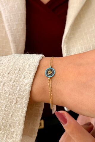 14 Ayar Altın Nazar Boncuklu Bileklik