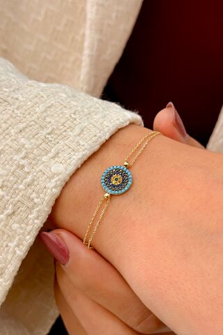 14 Ayar Altın Nazar Boncuklu Bileklik
