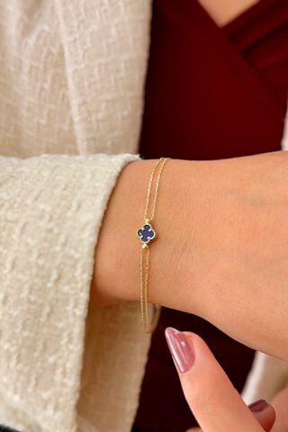 14 Ayar Altın Yoncalı Bileklik