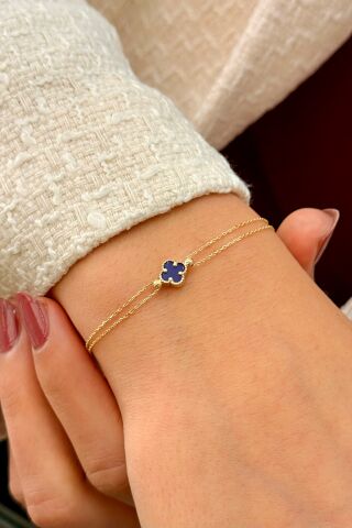 14 Ayar Altın Yoncalı Bileklik