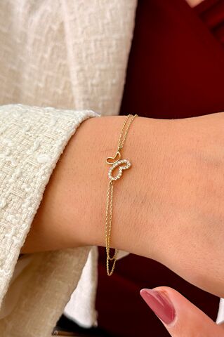 14 Ayar Altın Kelebekli Bileklik