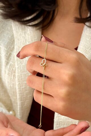 14 Ayar Altın Kelebekli Bileklik