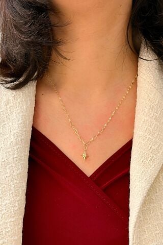 14 Ayar Altın Kuzey Yıldızı Kolye