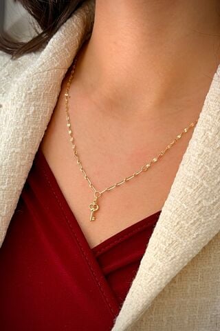 14 Ayar Altın Anahtar Kolye