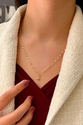 14 Ayar Altın Kalp Kolye