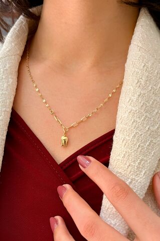 14 Ayar Altın Lale Kolye