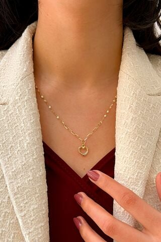 14 Ayar Altın Kalp Kolye