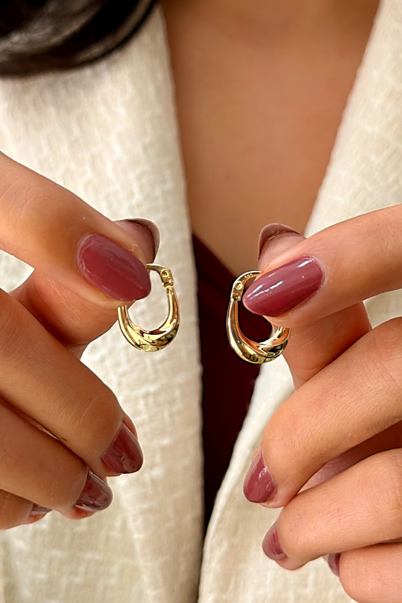 14 Ayar Altın Halka Küpe