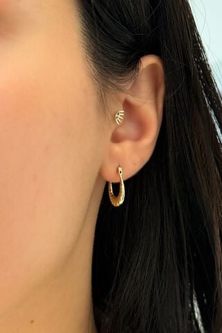 14 Ayar Altın Halka Küpe