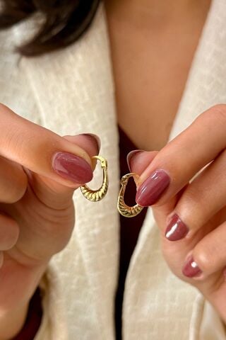 14 Ayar Altın Halka Küpe