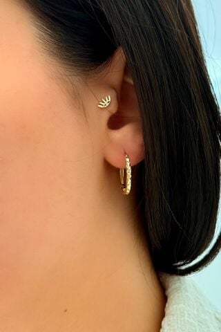 14 Ayar Altın Halka Küpe