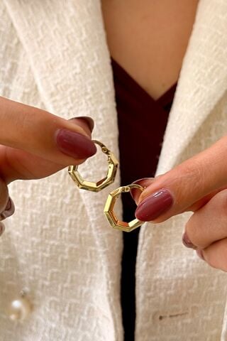 14 Ayar Altın Halka Küpe