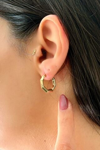 14 Ayar Altın Halka Küpe