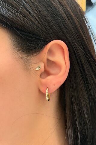 14 Ayar Altın Halka Küpe