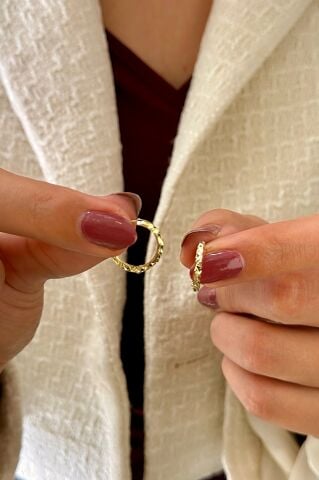 14 Ayar Altın Halka Küpe