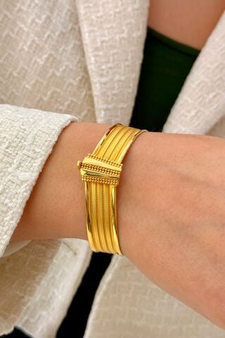 14 Ayar Altın Rize Kelepçe Bilezik