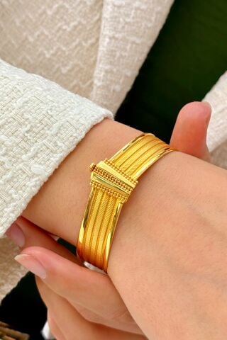 14 Ayar Altın Rize Kelepçe Bilezik