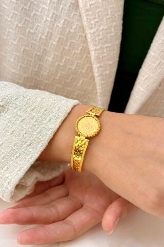 Çeyrek Altınlı Kelepçe Bilezik