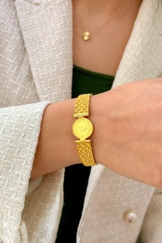 Çeyrek Altınlı Kelepçe Bilezik