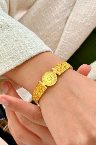 Çeyrek Altınlı Kelepçe Bilezik