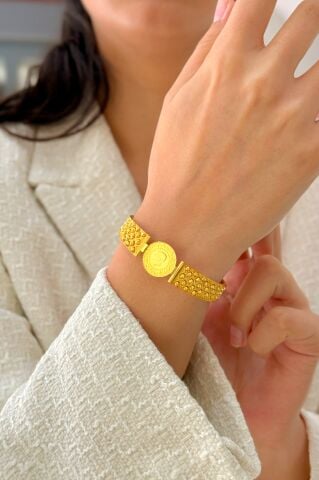 Çeyrek Altınlı Kelepçe Bilezik