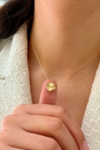 14 Ayar Altın Yonca Kolye