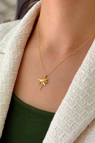 22 Ayar Altın Kuzey Yıldızı Kolye