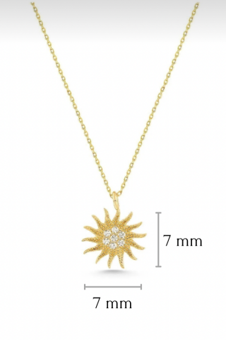 14 Ayar Altın Güneş Kolye