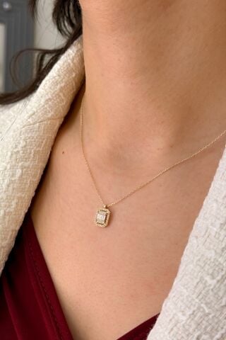 14 Ayar Altın Baget Kolye